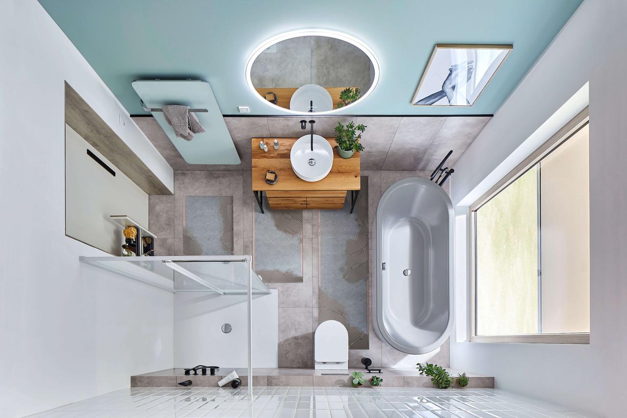 Flächenheizung Beispiel im Bad